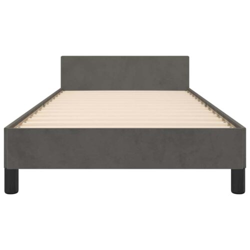 Bed Frame Dark Grey King Single Size Velvet - Image 6