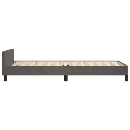 Bed Frame Dark Grey King Single Size Velvet - Image 7