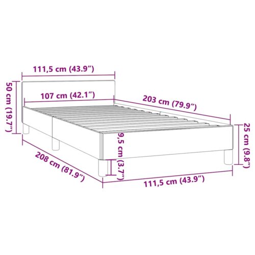Bed Frame Dark Grey King Single Size Velvet - Image 10