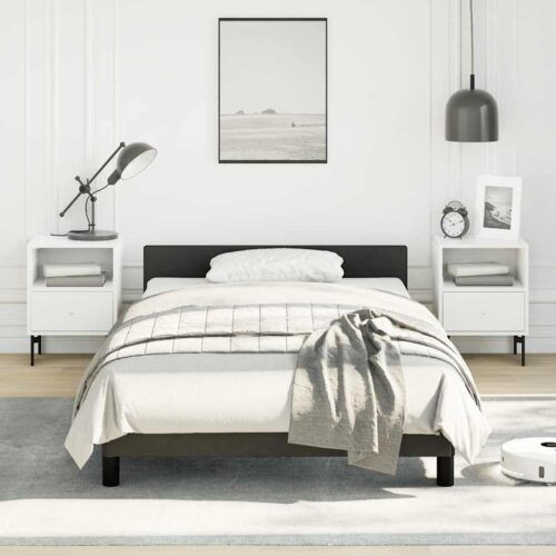 Bed Frame Black King Single Size Faux Leather - Image 2