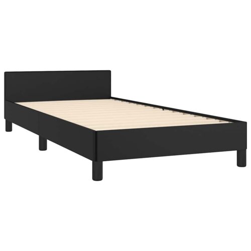 Bed Frame Black King Single Size Faux Leather - Image 5