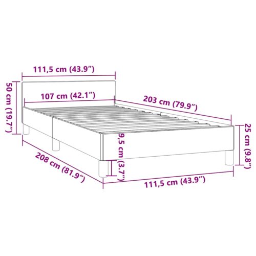 Bed Frame Black King Single Size Faux Leather - Image 10