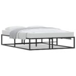 Bed Frame Black 137x187cm Double Metal