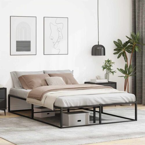 Bed Frame Black 137x187cm Double Metal - Image 2
