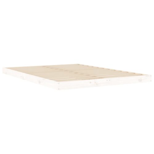 Bed Frame White 135x190cm Solid Wood Pine - Image 4