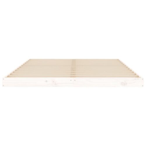 Bed Frame White 135x190cm Solid Wood Pine - Image 5