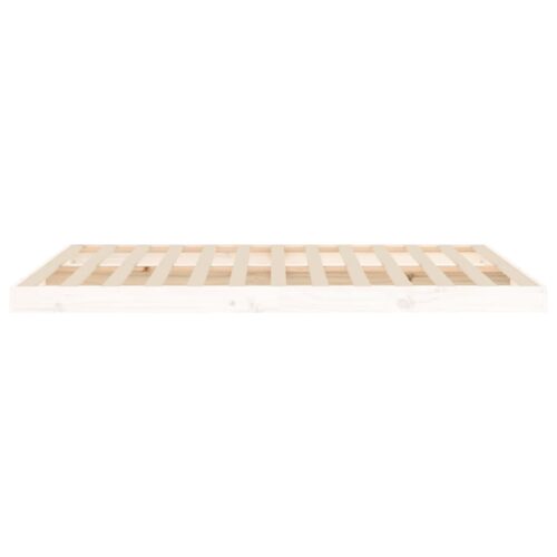 Bed Frame White 135x190cm Solid Wood Pine - Image 6