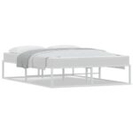 Bed Frame White 137x187cm Double Metal