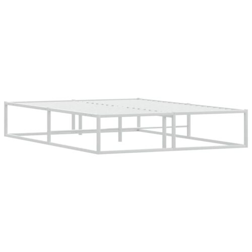 Bed Frame White 137x187cm Double Metal - Image 4