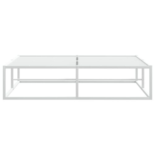 Bed Frame White 137x187cm Double Metal - Image 5