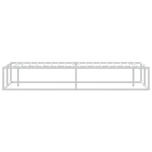 Bed Frame White 137x187cm Double Metal - Image 6