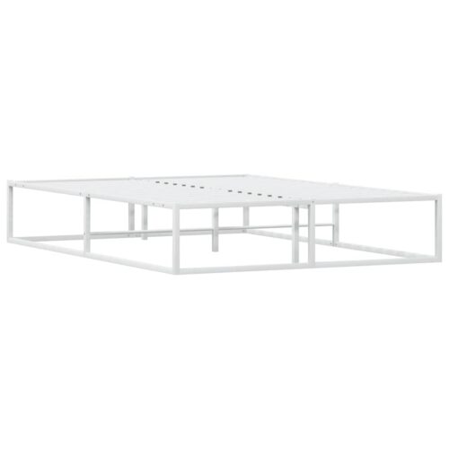 Bed Frame White 137x187cm Double Metal - Image 7