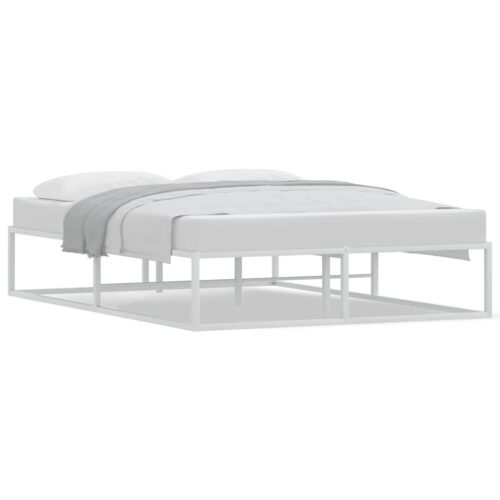 Bed Frame White 137x187cm Double Metal - Image 10
