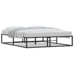 Bed Frame Black 153x203cm Queen Metal