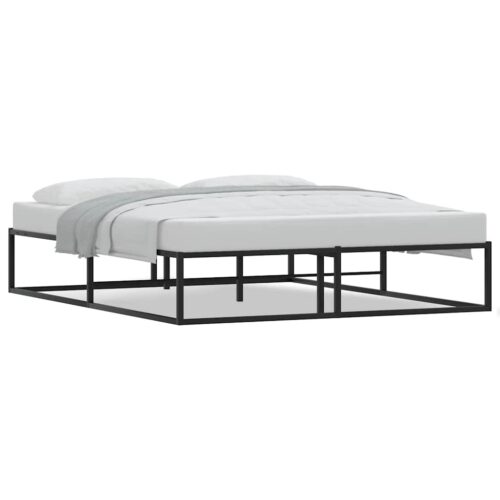 Bed Frame Black 153x203cm Queen Metal