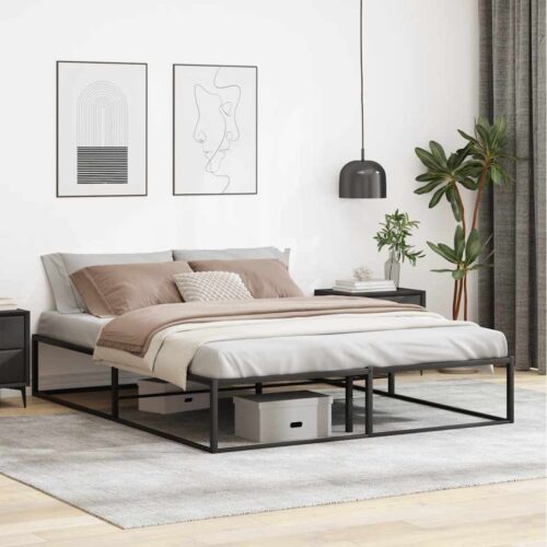 Bed Frame Black 153x203cm Queen Metal - Image 2