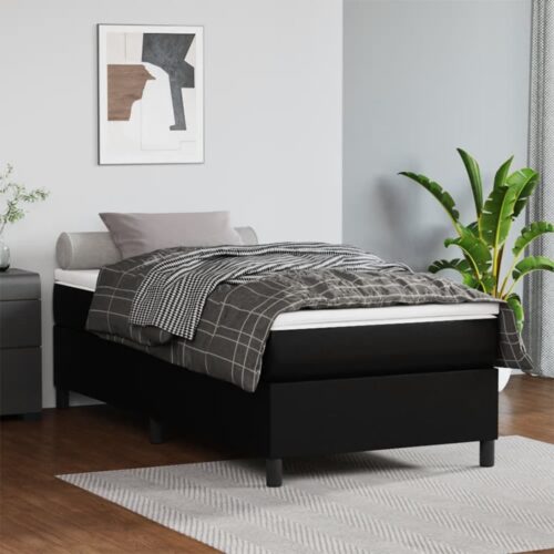 Bed Frame Black King Single Faux Leather - Image 2