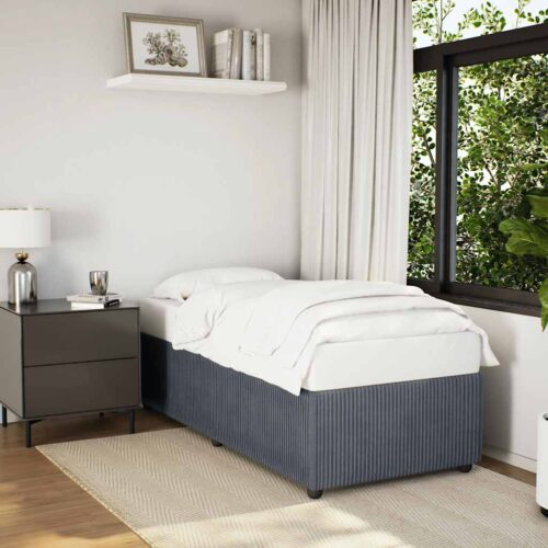 Bed Frame Dark Grey 90x190cm Velvet - Image 2