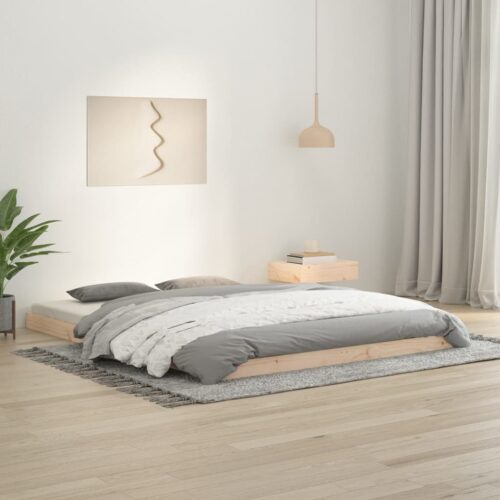 Bed Frame 150x200cm Solid Wood Pine - Image 2