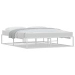 Bed Frame White 153x203cm Queen Metal