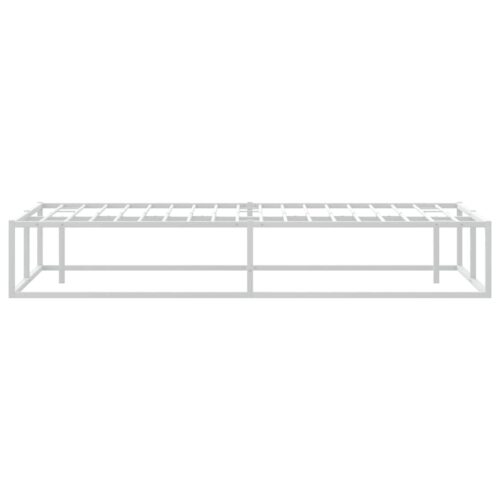 Bed Frame White 153x203cm Queen Metal - Image 6