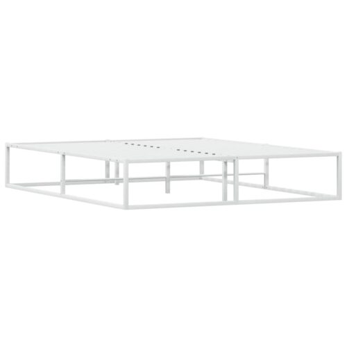 Bed Frame White 153x203cm Queen Metal - Image 7