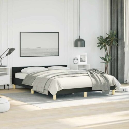 Bed Frame Black Queen Fabric - Image 3
