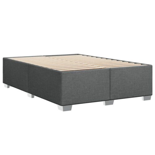 Bed Frame Dark Grey Double Fabric - Image 6