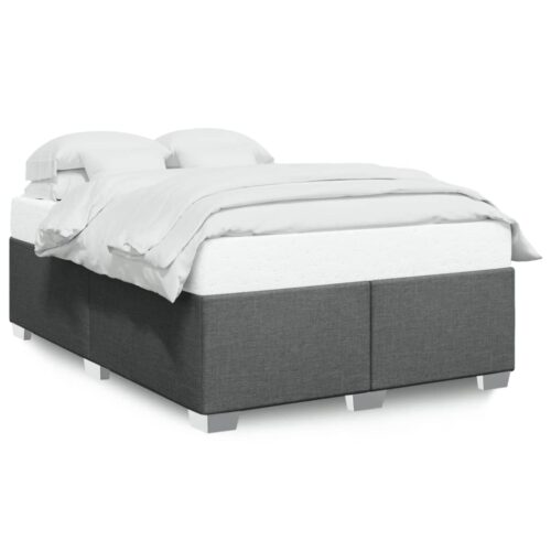 Bed Frame Dark Grey Double Fabric - Image 10