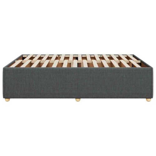 Bed Frame Dark Grey Double Fabric - Image 5