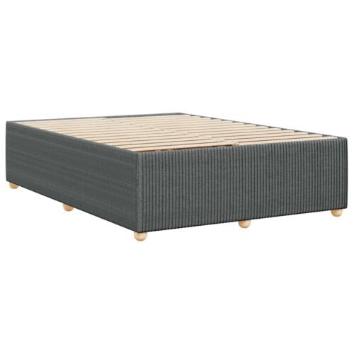 Bed Frame Dark Grey Double Fabric - Image 6