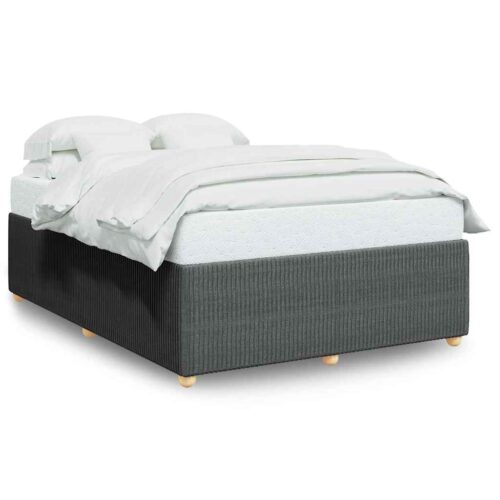 Bed Frame Dark Grey Double Fabric - Image 10