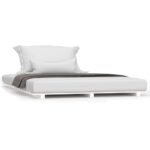 Bed Frame White 150x200cm Solid Wood Pine