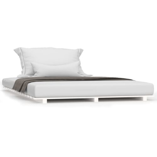 Bed Frame White 150x200cm Solid Wood Pine