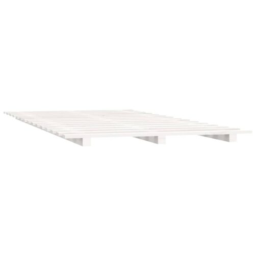 Bed Frame White 150x200cm Solid Wood Pine - Image 4