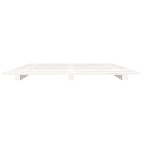 Bed Frame White 150x200cm Solid Wood Pine - Image 5