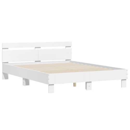 Bed Frame with LED White 150x200cm - Image 6