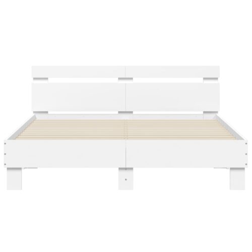 Bed Frame with LED White 150x200cm - Image 7