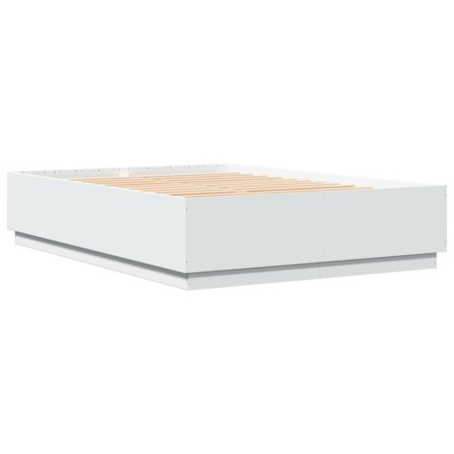 Bed Frame with LED White 150x200cm - Image 3