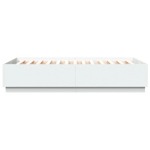 Bed Frame with LED White 150x200cm - Image 8