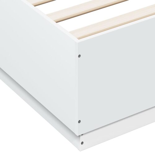 Bed Frame with LED White 150x200cm - Image 9