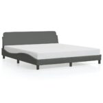 Bed Frame "Dover" Dark Grey 152x203cm Queen Fabric