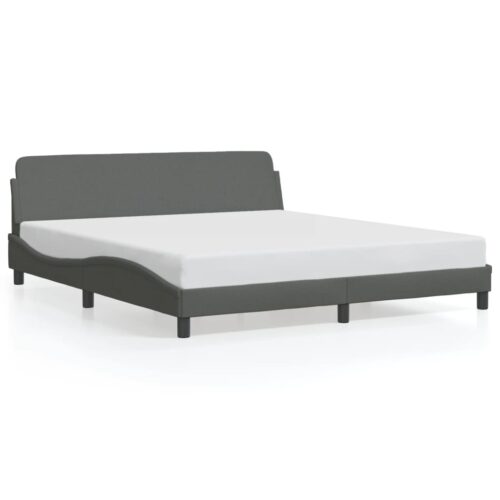 Bed Frame "Dover" Dark Grey 152x203cm Queen Fabric