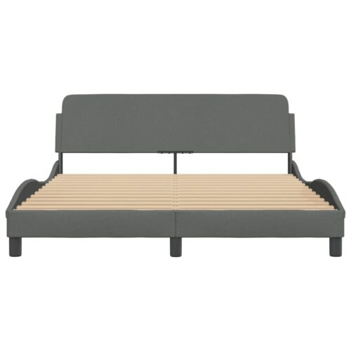 Bed Frame "Dover" Dark Grey 152x203cm Queen Fabric - Image 4