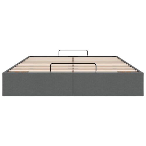 Ottoman Storage Bed Frame Dark Grey Double Fabric - Image 7