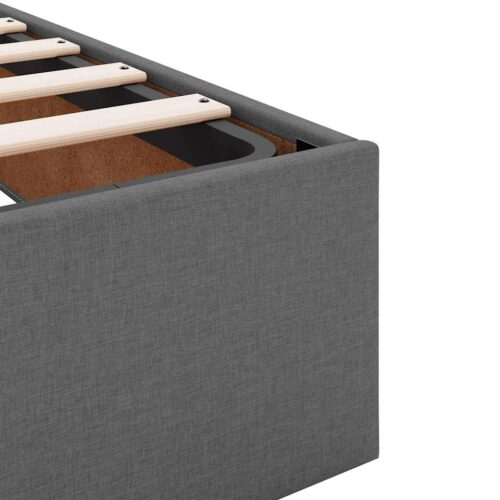 Ottoman Storage Bed Frame Dark Grey Double Fabric - Image 11
