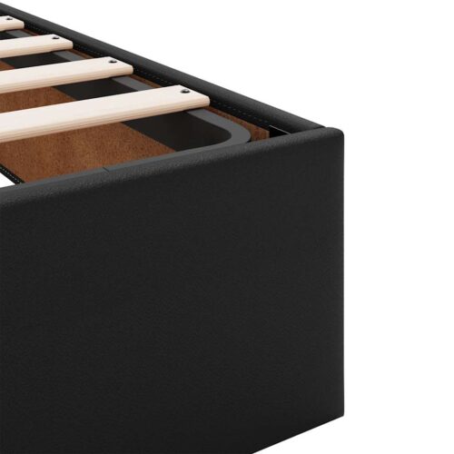 Ottoman Storage Bed Frame Black Double Faux Leather - Image 11