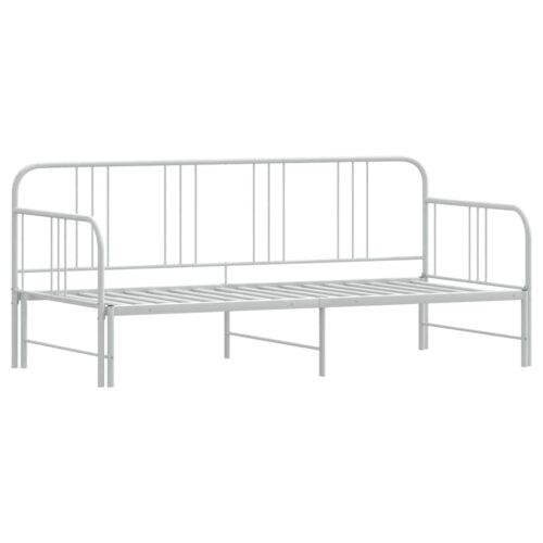 Daybed with Trundle White 92x187cm Single Metal - Image 5