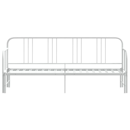 Daybed with Trundle White 92x187cm Single Metal - Image 6