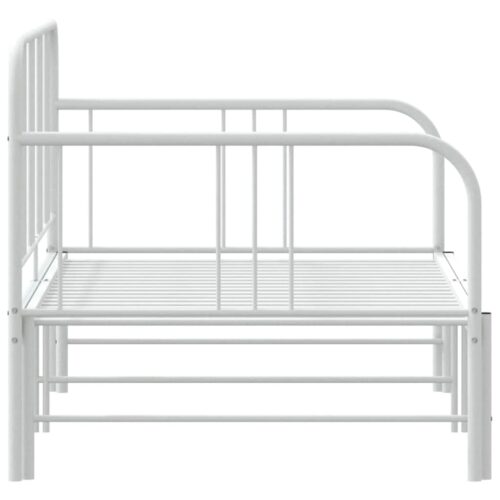 Daybed with Trundle White 92x187cm Single Metal - Image 7
